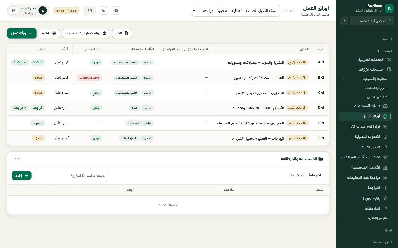Audiexa: أوراق العمل